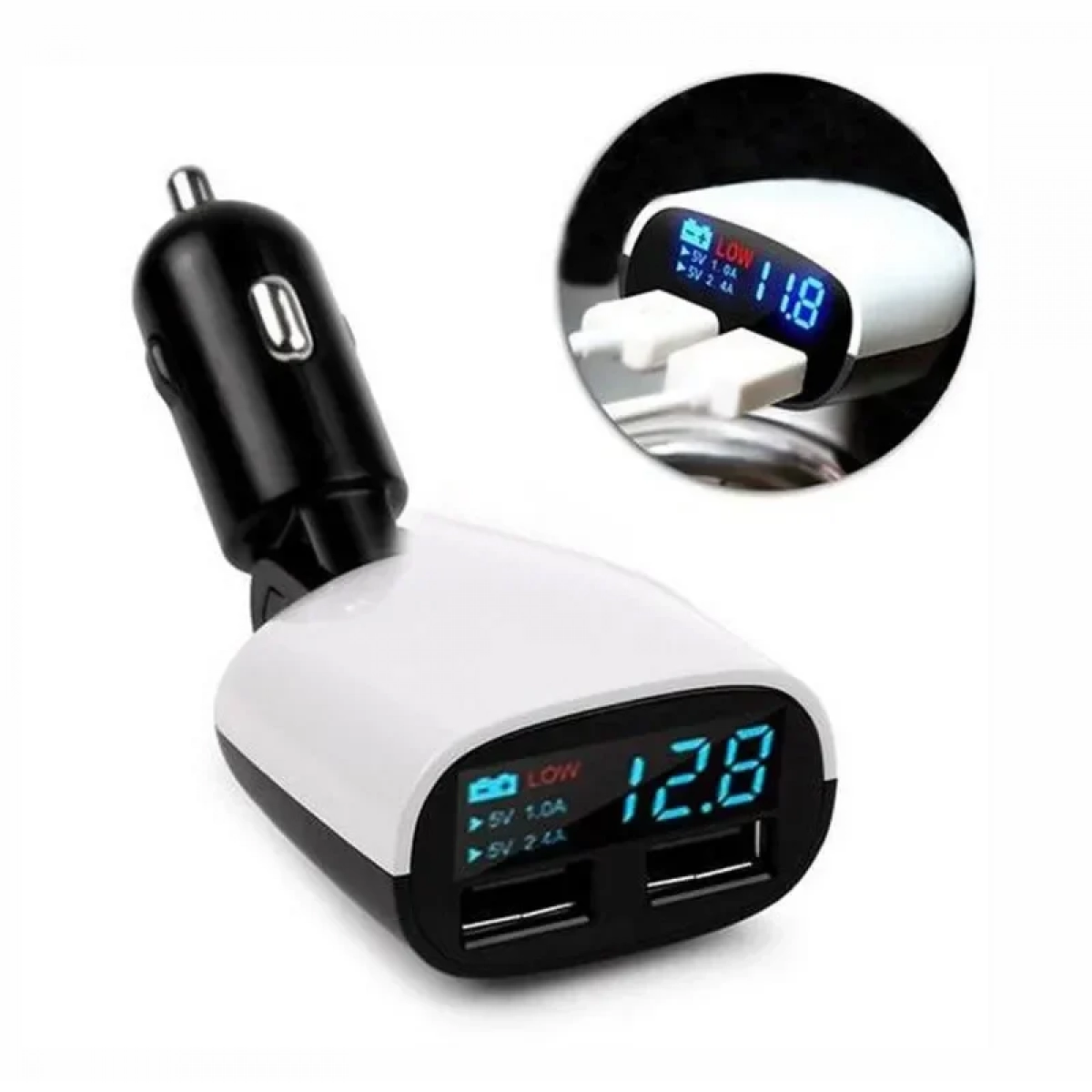 Φορτιστής αναπτήρα αυτοκινήτου LED DUAL USB 3.4A ΧΒΧ018