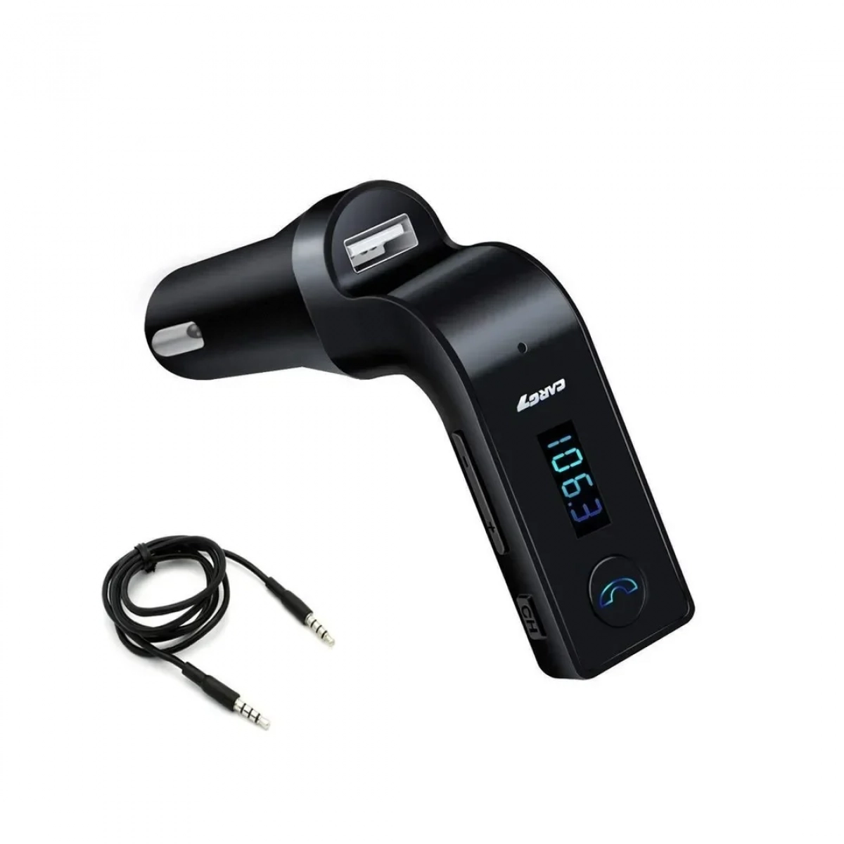 Φορτιστής CARG7 με FM Transmitter και Bluetooth, σε μαύρο χρώμα