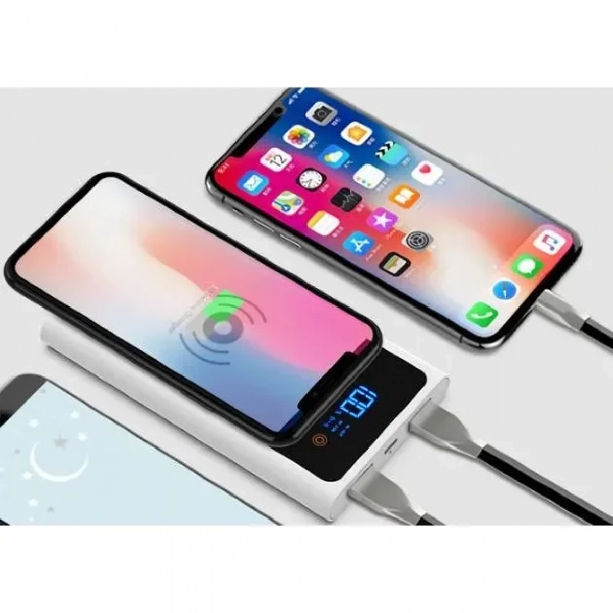 Φορτιστής Τροφοδοτικό Usb QC3.0 Με Powerbank και Ασύρματη Φόρτιση 5000mAh
