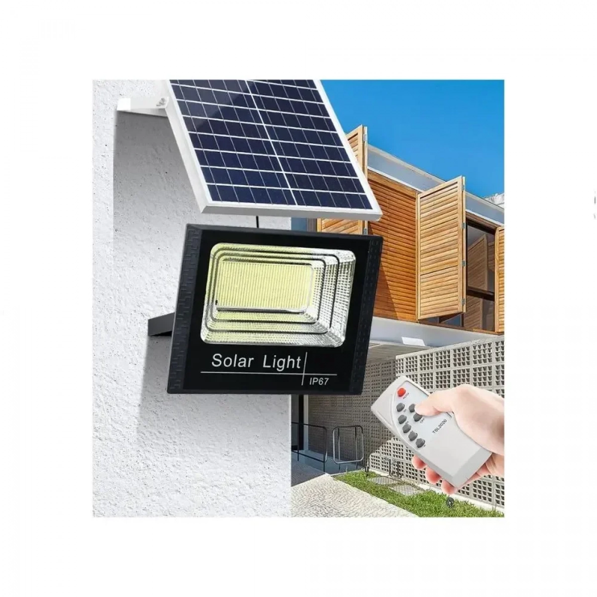 Ηλιακός Προβολέας LED 150W με Αισθητήρα Φωτός και Τηλεχειριστήριο - Photo3