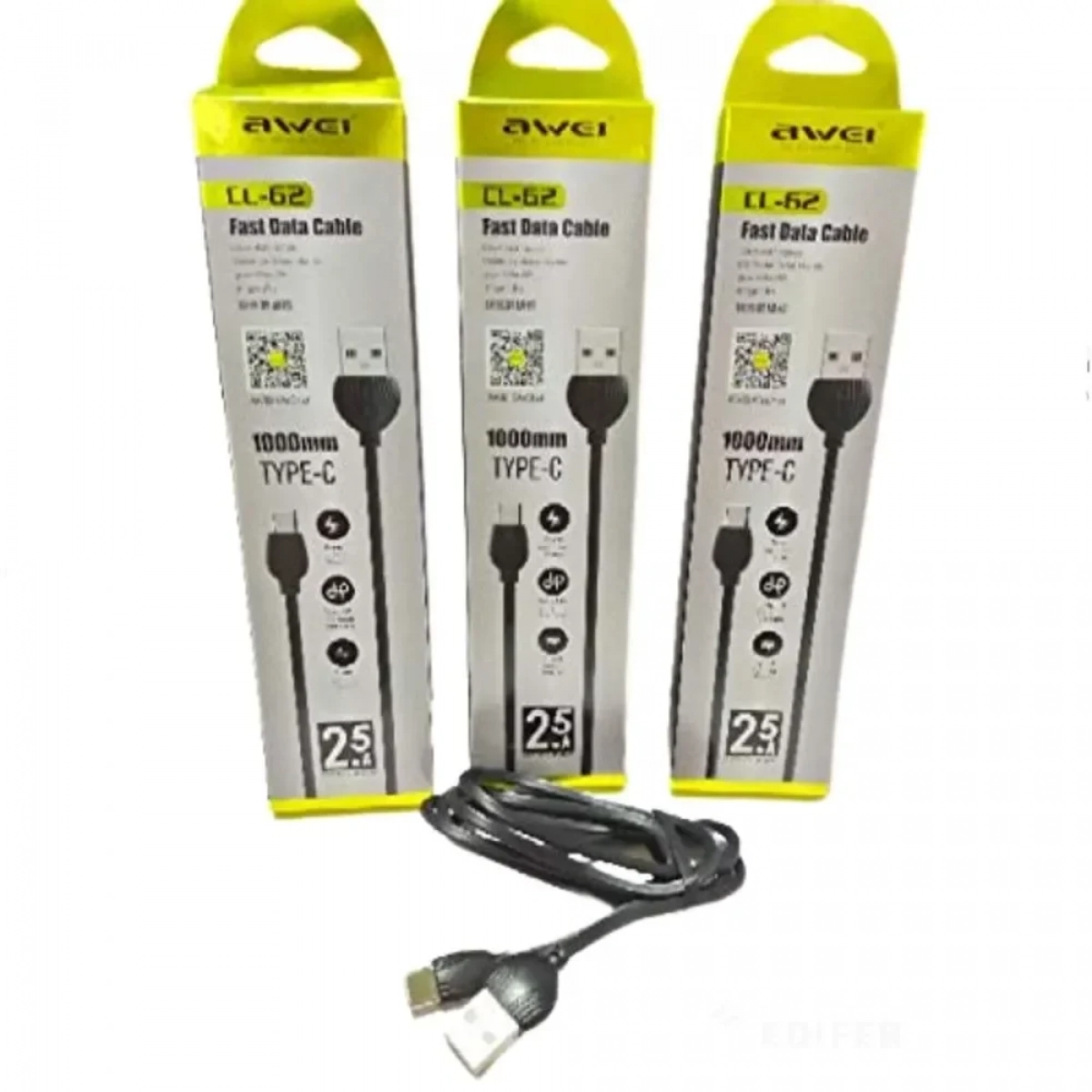 Καλώδιο AWEI CL-62 USB σε Type-C, Μαύρο χρώμα - Photo8