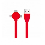 Καλώδιο Awei CL-82 Micro Usb,Lightning και Type C 1m, σε κόκκινο χρώμα