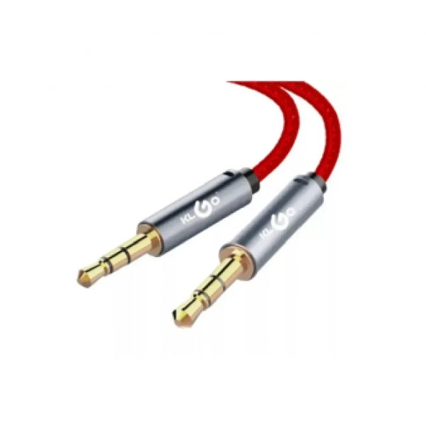 KLGO 1m Professional Stereo Audio Cable 3.5mm Male to Male, σε κόκκινο χρώμα