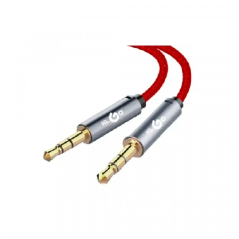 KLGO 1m Professional Stereo Audio Cable 3.5mm Male to Male, σε κόκκινο χρώμα
