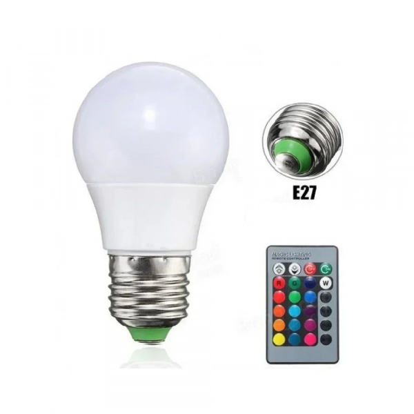 Led Λάμπα RGB με Τηλεχειριστήριο, Εναλλαγή 16 Χρωμάτων & Λευκό Φως - Remote Control LED Colorful Lamp