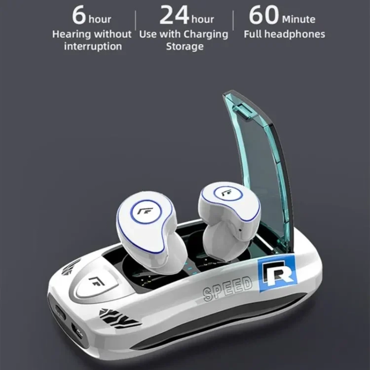 Μίνι ακουστικά bluetooth TWS με θήκη φόρτισης - T911, σε λευκό χρώμα