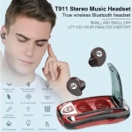 Μίνι ακουστικά bluetooth TWS με δοχείο φόρτισης – T911, σε μαύρο χρώμα