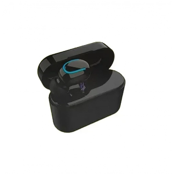 Mini Ακουστικό Bluetooth Stereo Headset Με Ασύρματη Βάση - Q-B01- Andowl - Μαύρο