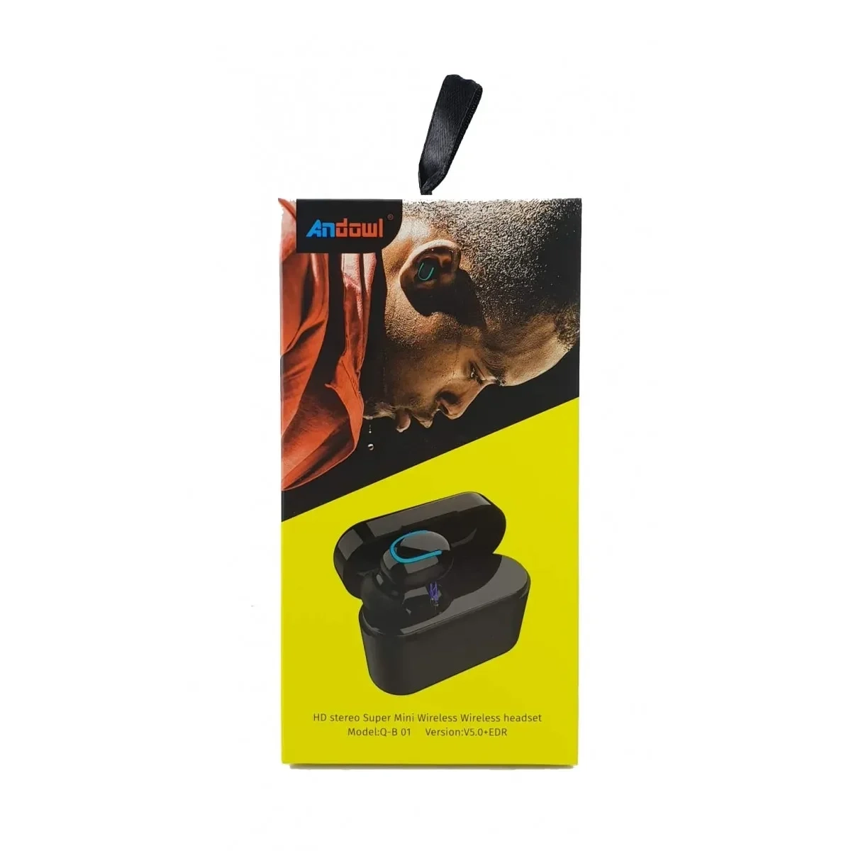 Mini Ακουστικό Bluetooth Stereo Headset Με Ασύρματη Βάση - Q-B01- Andowl - Μαύρο