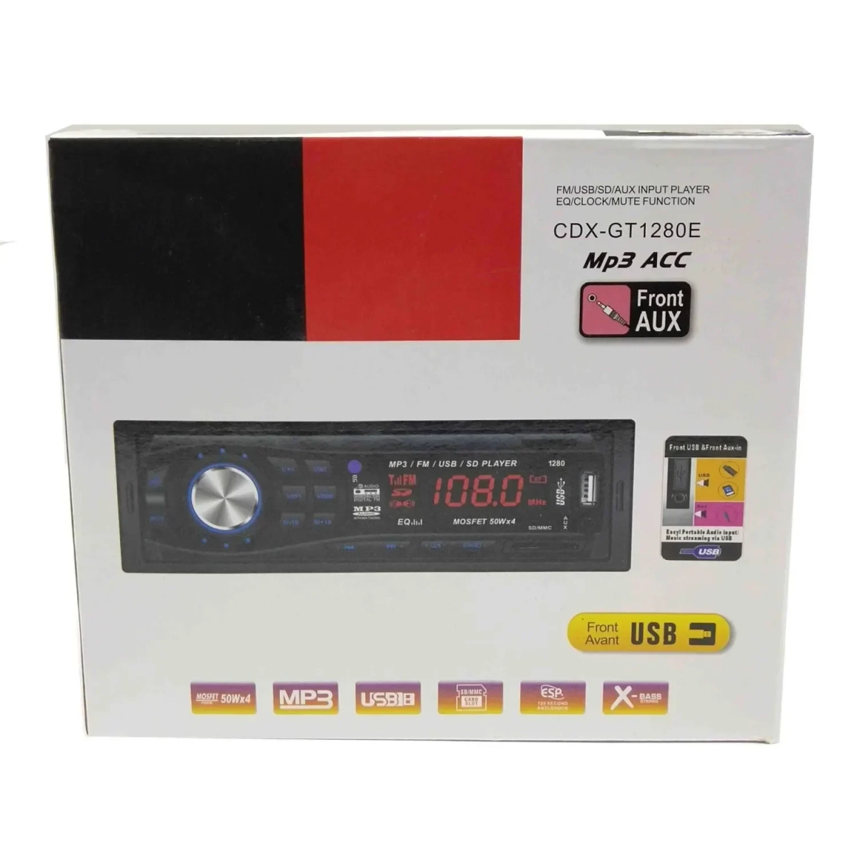 Mp3 Player 1 din με USB, SD, AUX, Radio και Χειριστήριο cdx-gt1280