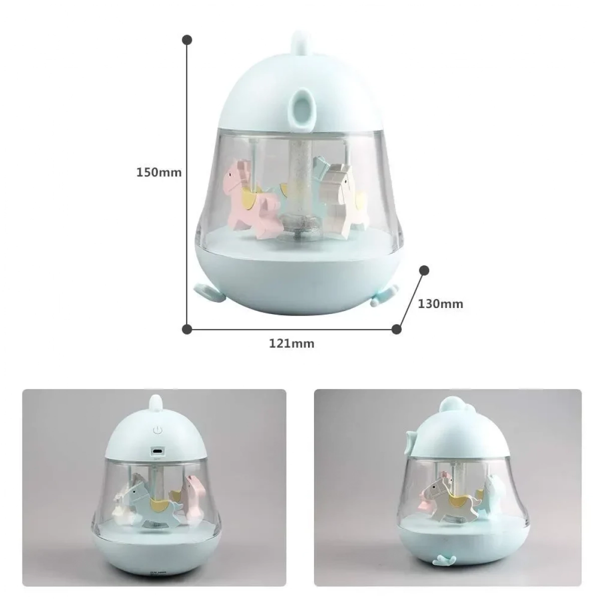Παιδικό φωτιστικό καρουζέλ – Cute Chick Baby Light, σε μπλε χρώμα