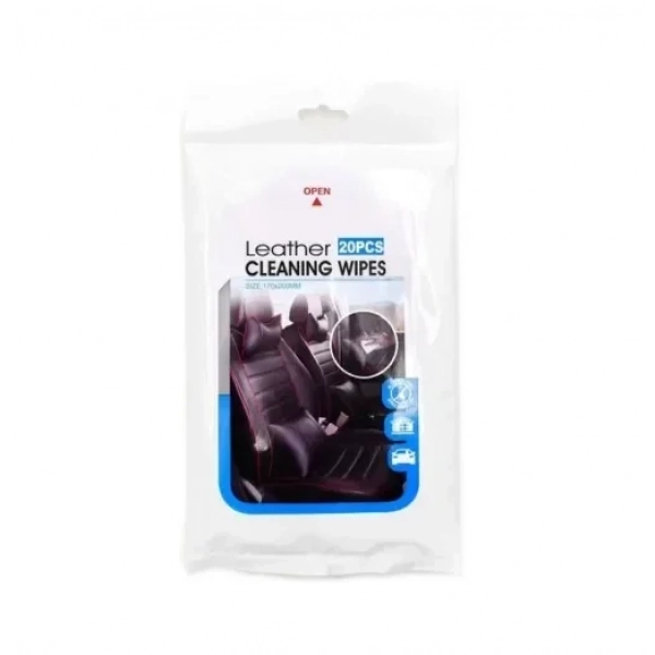 Πανάκια καθαρισμού δέρματος αυτοκινήτου - Leather Cleaning Wipes 20 τμχ.