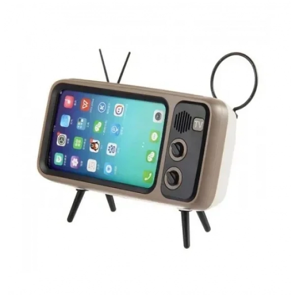 Peterhot PTH-800 Ασύρματο ηχείο bluetooth και βάση κινητού τύπου Vintage TV (3W)