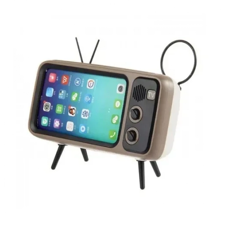 Peterhot PTH-800 Ασύρματο ηχείο bluetooth και βάση κινητού τύπου Vintage TV (3W)