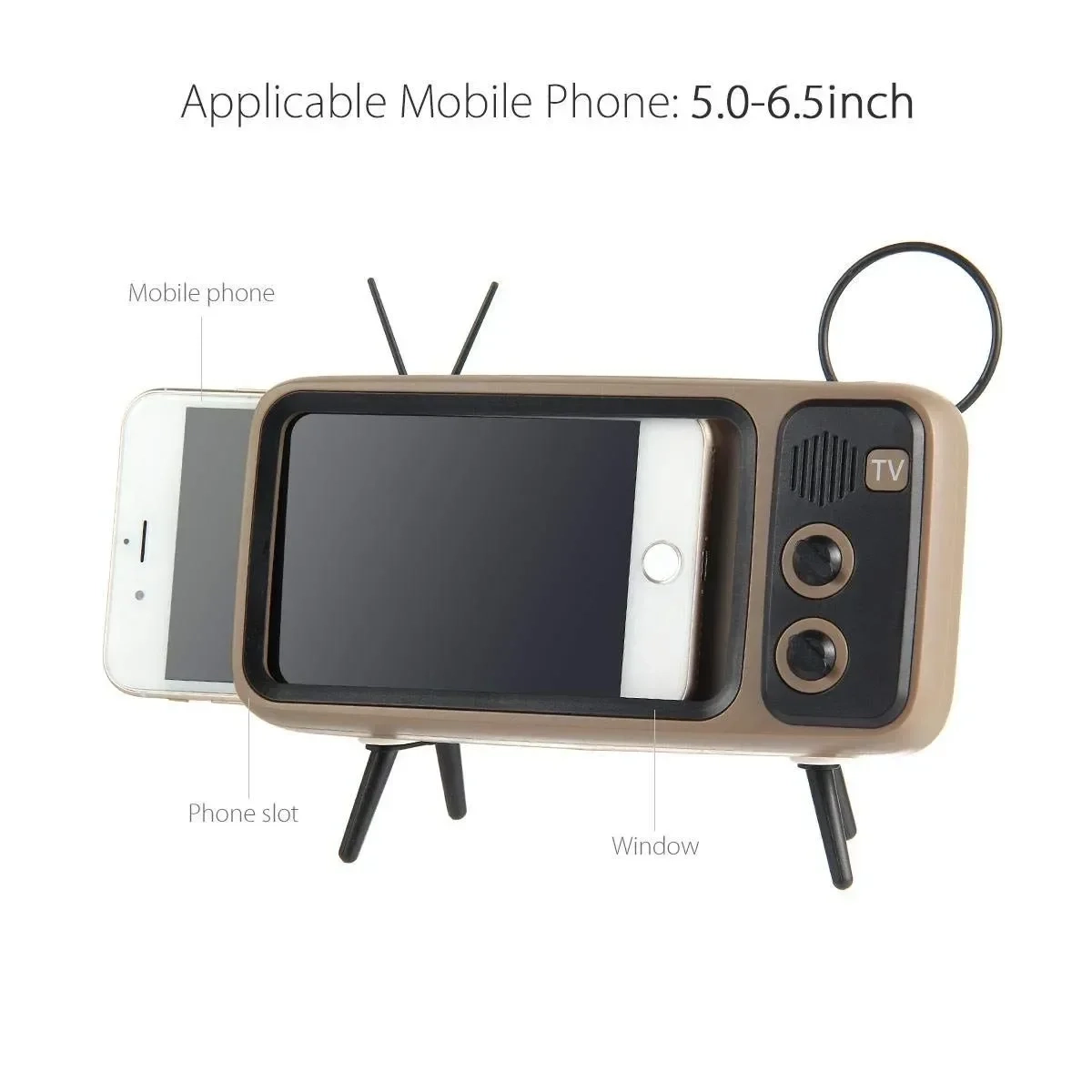 Peterhot PTH-800 Ασύρματο ηχείο bluetooth και βάση κινητού τύπου Vintage TV (3W)