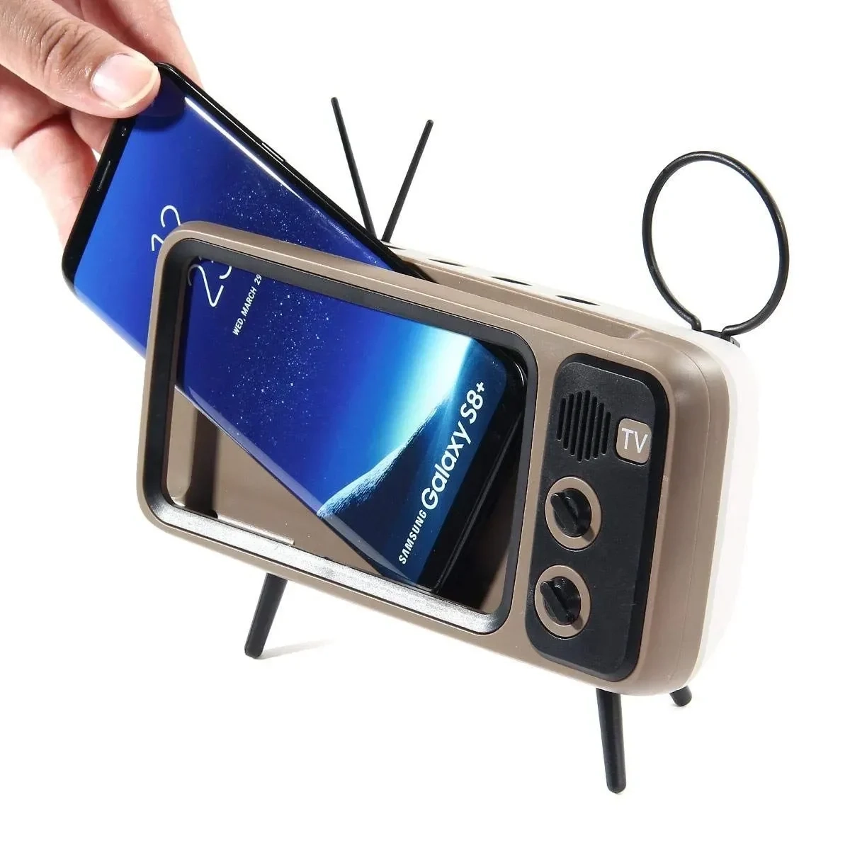 Peterhot PTH-800 Ασύρματο ηχείο bluetooth και βάση κινητού τύπου Vintage TV (3W)