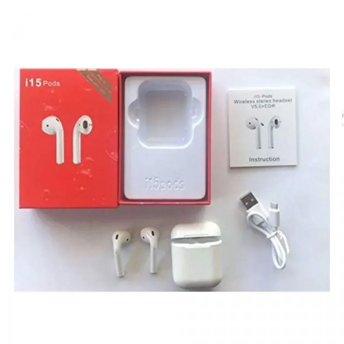 Pods i15s Ακουστικά Bluetooth 5.0 συμβατά με Android και iOS - Λευκό - Photo5