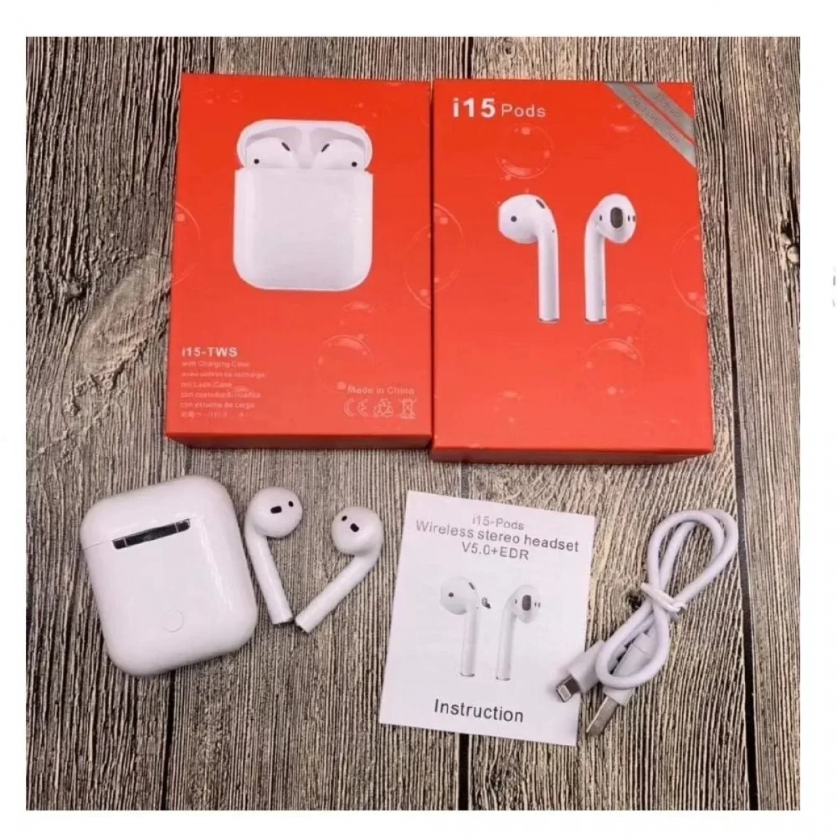 Pods i15s Ακουστικά Bluetooth 5.0 συμβατά με Android και iOS - Λευκό - Photo8