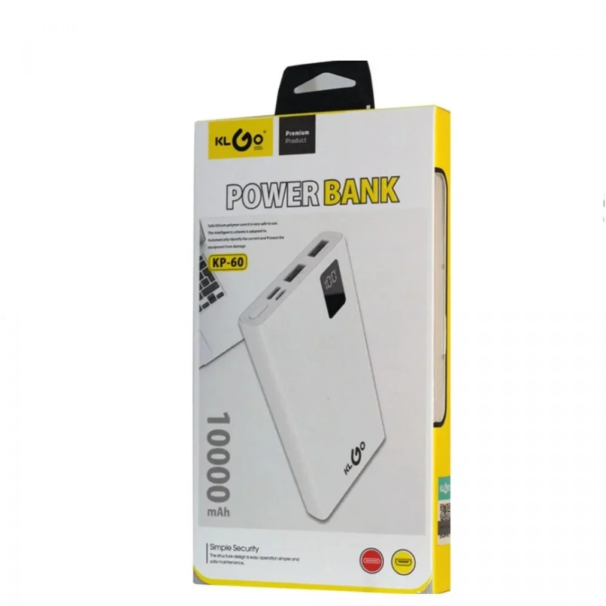 Power Bank KLGO KP-60 με Διπλή Θύρα USB/Type-C, 10000mAh - Μαύρο - Photo3