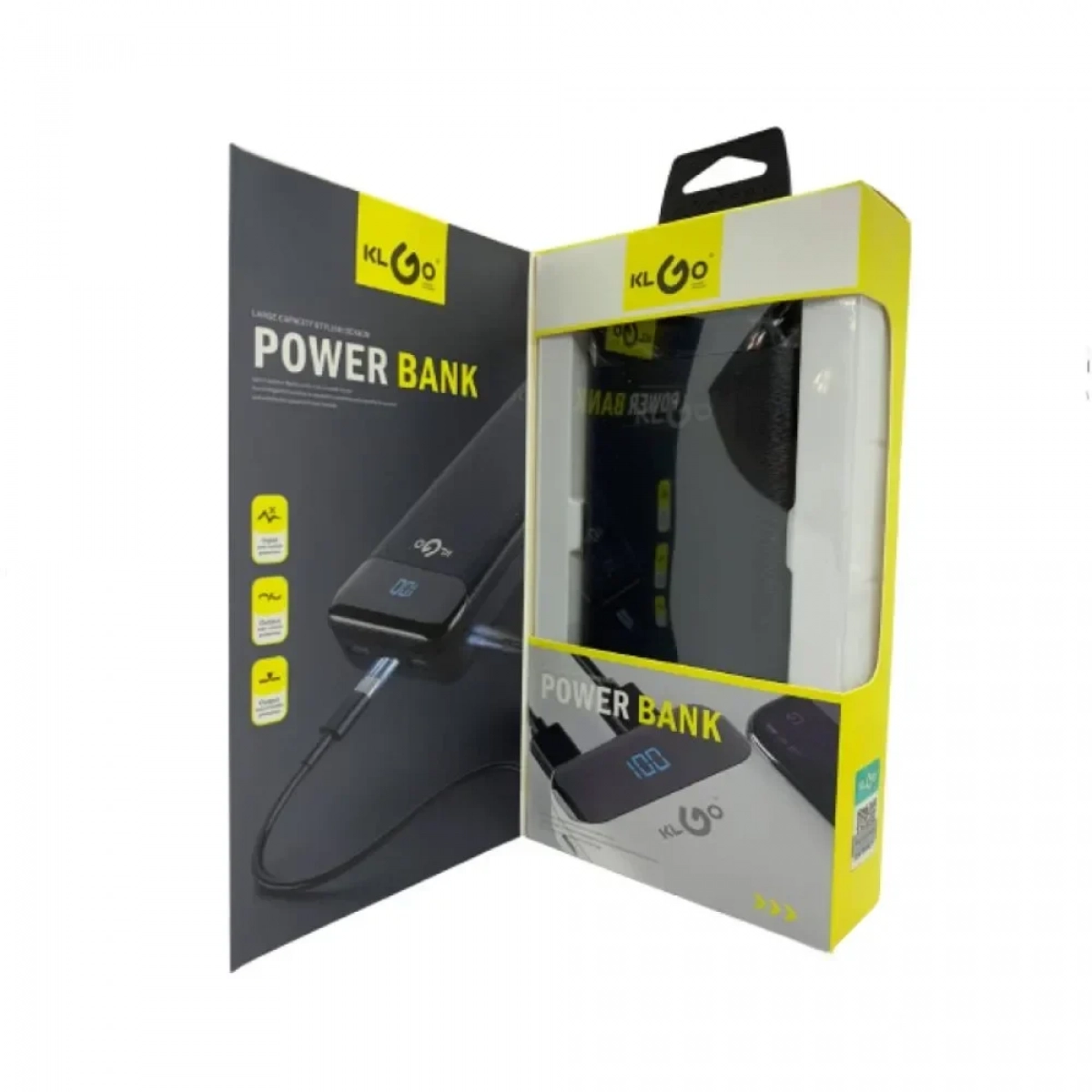Power Bank KLGO KP-60 με Διπλή Θύρα USB/Type-C, 10000mAh - Μαύρο - Photo4