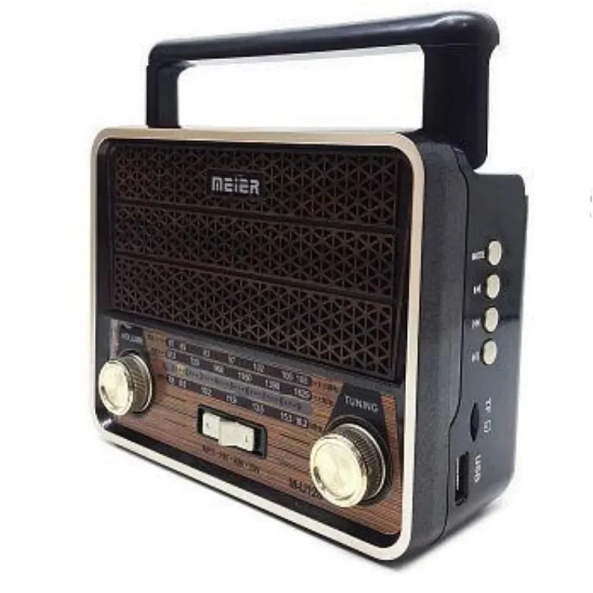 Ρετρό Ραδιόφωνο MEIER M-U128 FM/AM/SW με USB/TF MP3 Player - Photo2