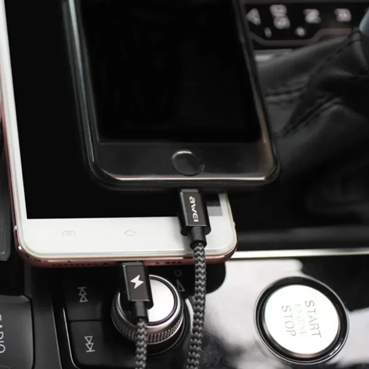 Σετ φορτιστής αυτοκινήτου Awei X15 με Power Bank 10000mAh και Micro USB / Lightning καλώδιο