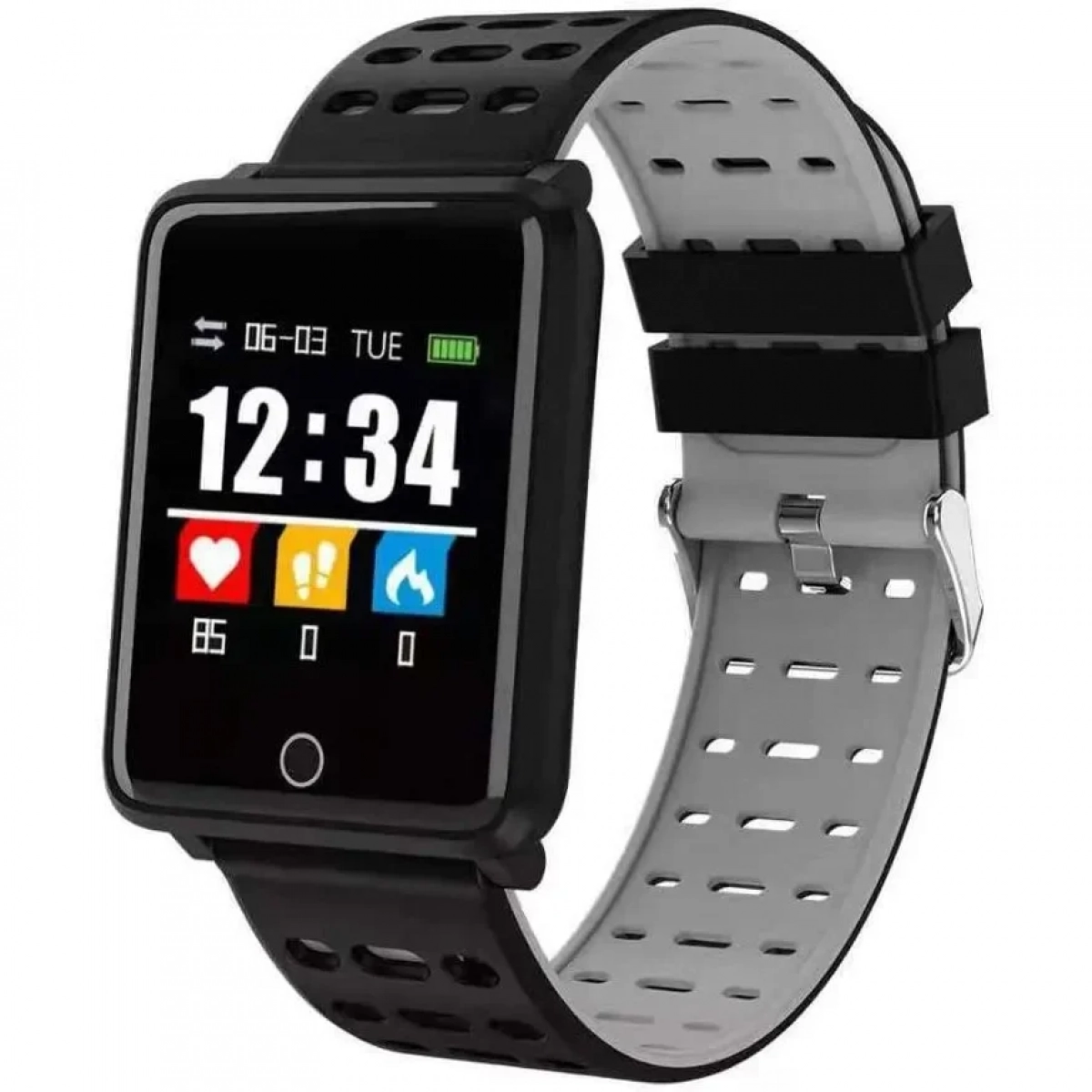 Smartwatch Mε Oθόνη Aφής OEM F3 55020, σε γκρι χρώμα