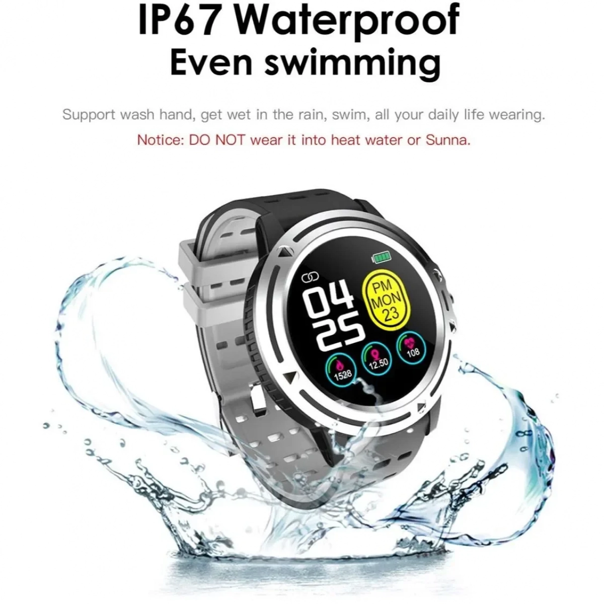 Smartwatch Sports Bracelet V5 Μέτρηση Παλμών, Πίεσης, Θερμίδων - PK L9 GT2, σε μαύρο χρώμα