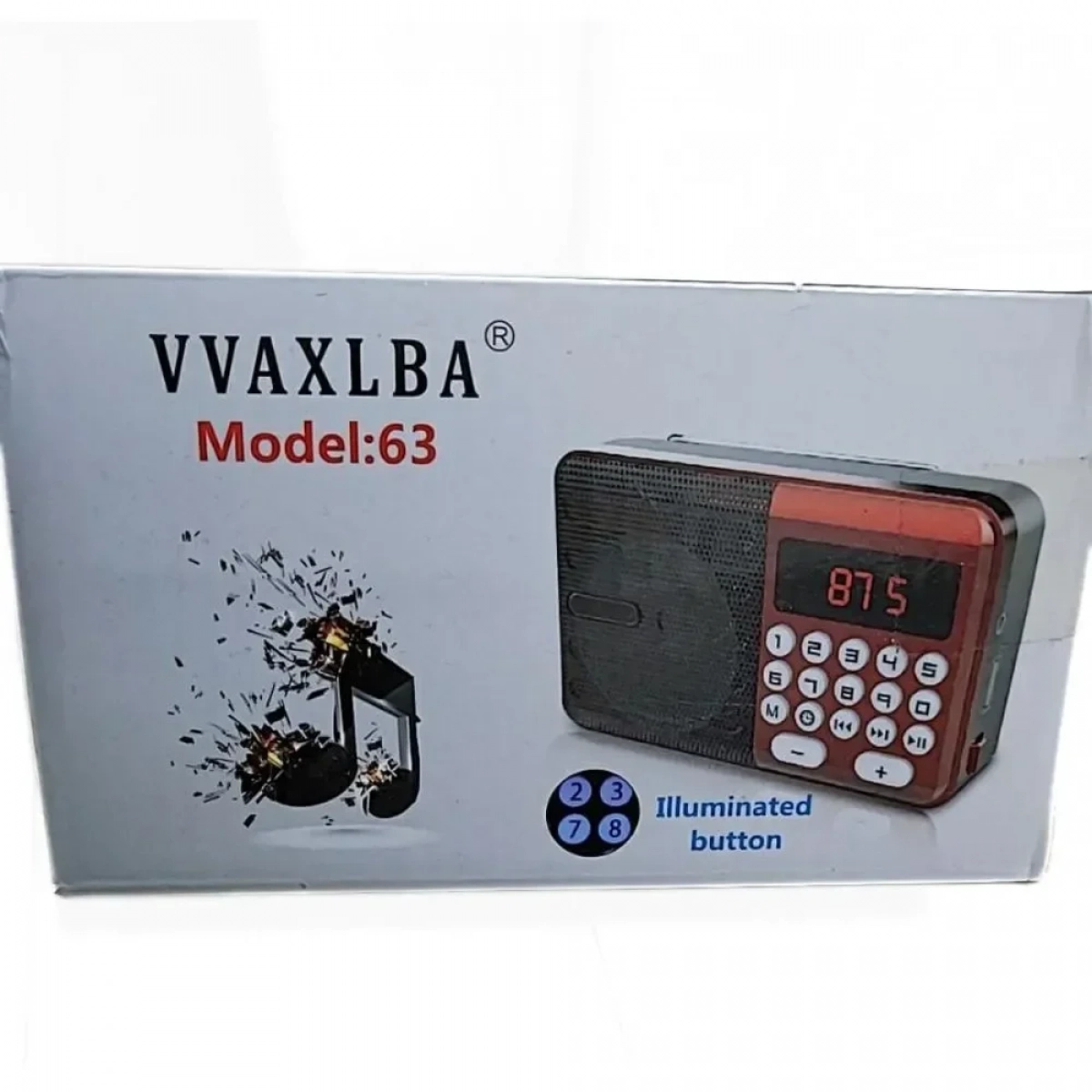 VVAXLBA No.63 Φορητό Ψηφιακό Ραδιόφωνο Χειρός FM με USB/SD - Photo2