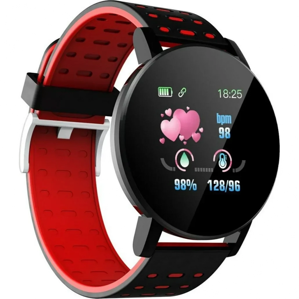 119 Plus Smart Bracelet IP65 Waterproof Fitness Tracker Pedometer Fitness Tracker Smartwatch, σε κόκκινο χρώμα