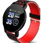 119 Plus Smart Bracelet IP65 Waterproof Fitness Tracker Pedometer Fitness Tracker Smartwatch, σε κόκκινο χρώμα