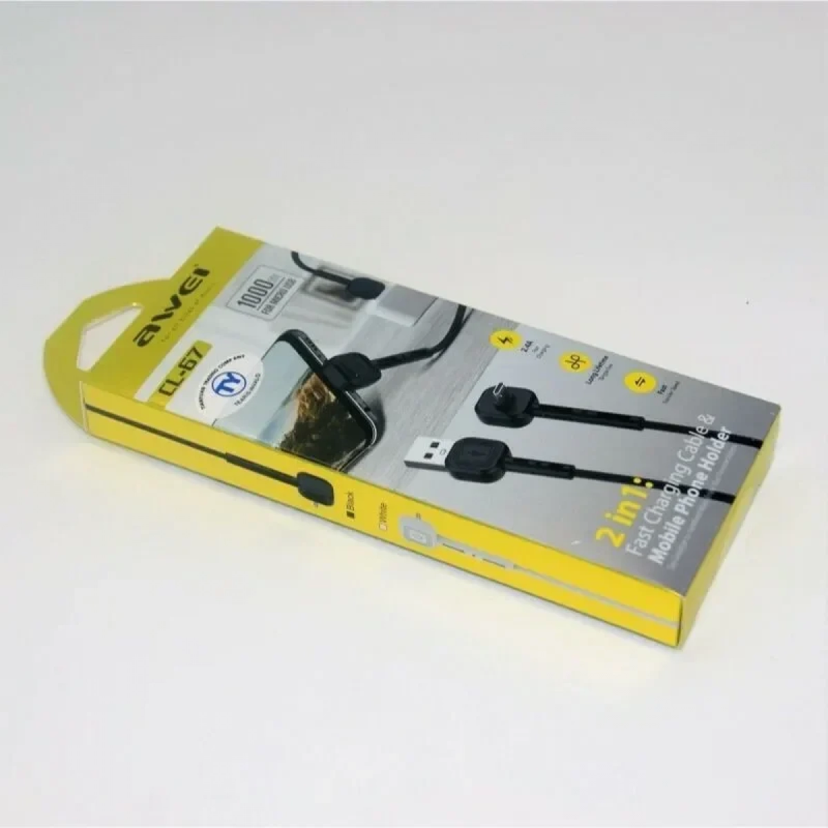 Καλώδιο Awei CL-67 USB to 90° Micro USB 2.4A, σε μαύρο χρώμα