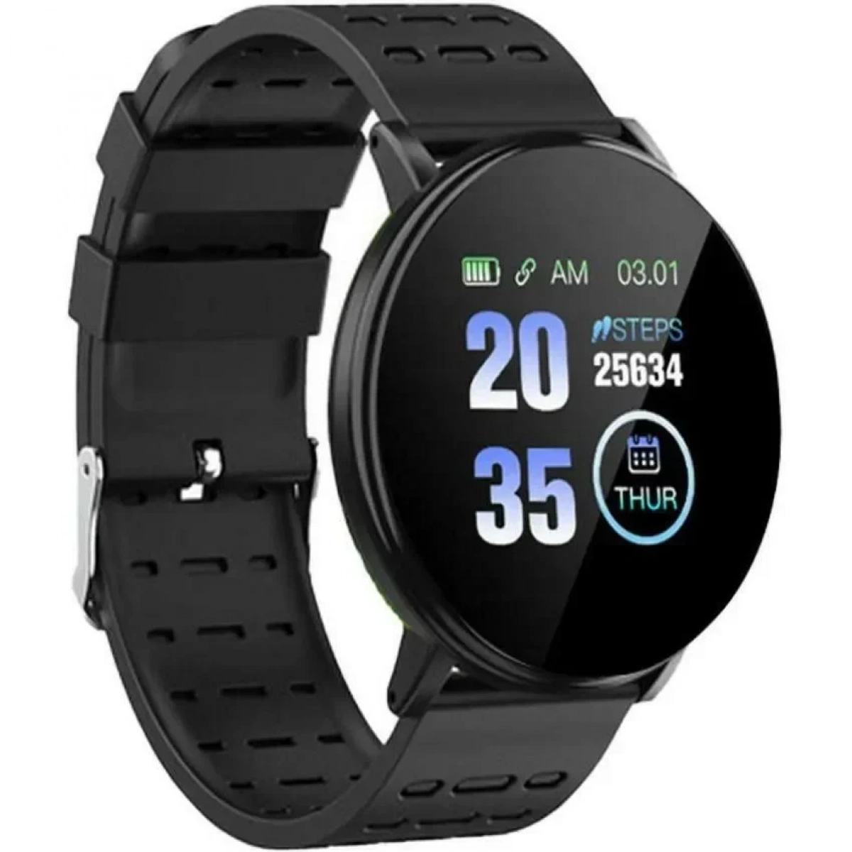 119 Plus Smart Bracelet IP65 Waterproof Fitness Tracker Pedometer Fitness Tracker Smartwatch, σε μαύρο χρώμα