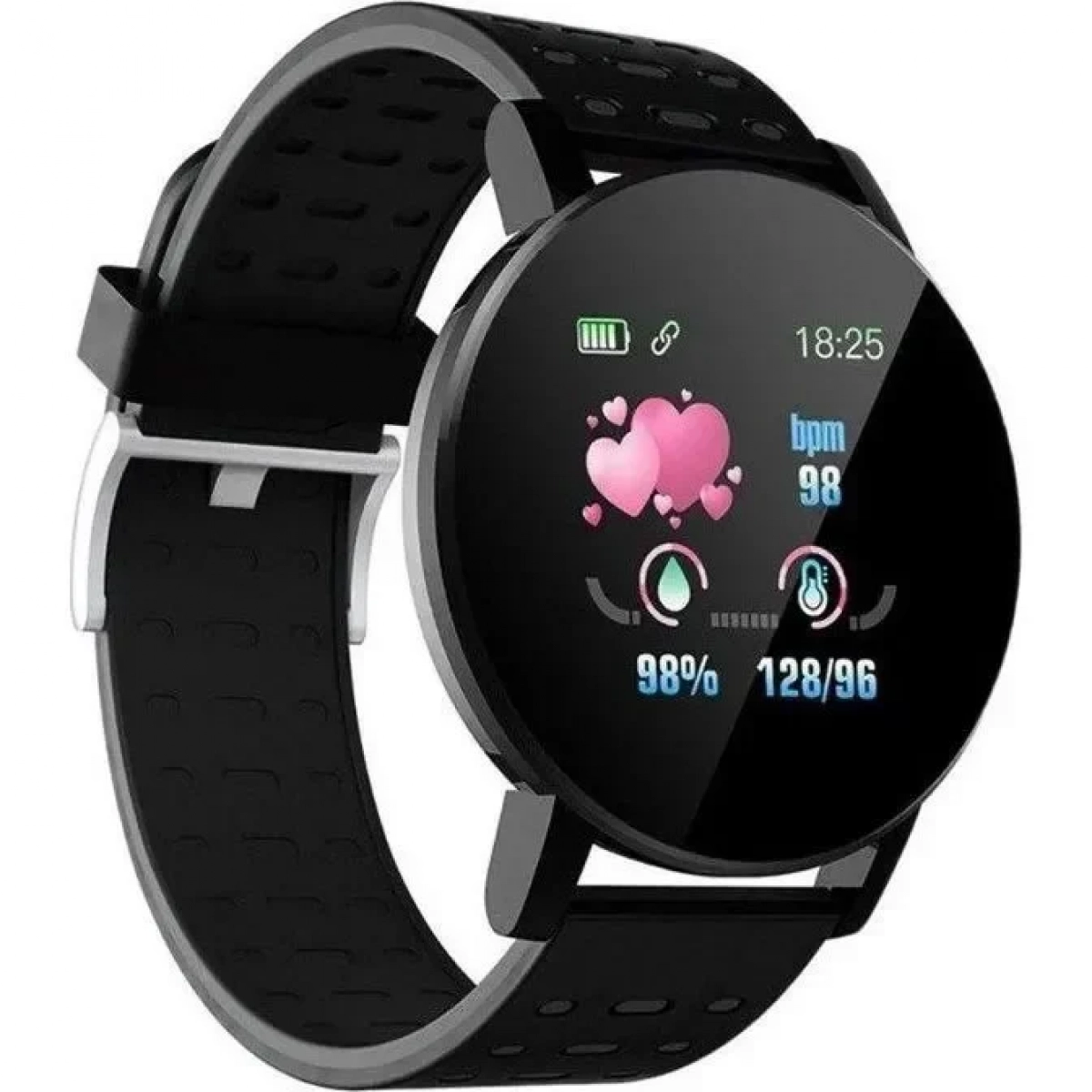 119 Plus Smart Bracelet IP65 Waterproof Fitness Tracker Pedometer Fitness Tracker Smartwatch, σε μαύρο χρώμα