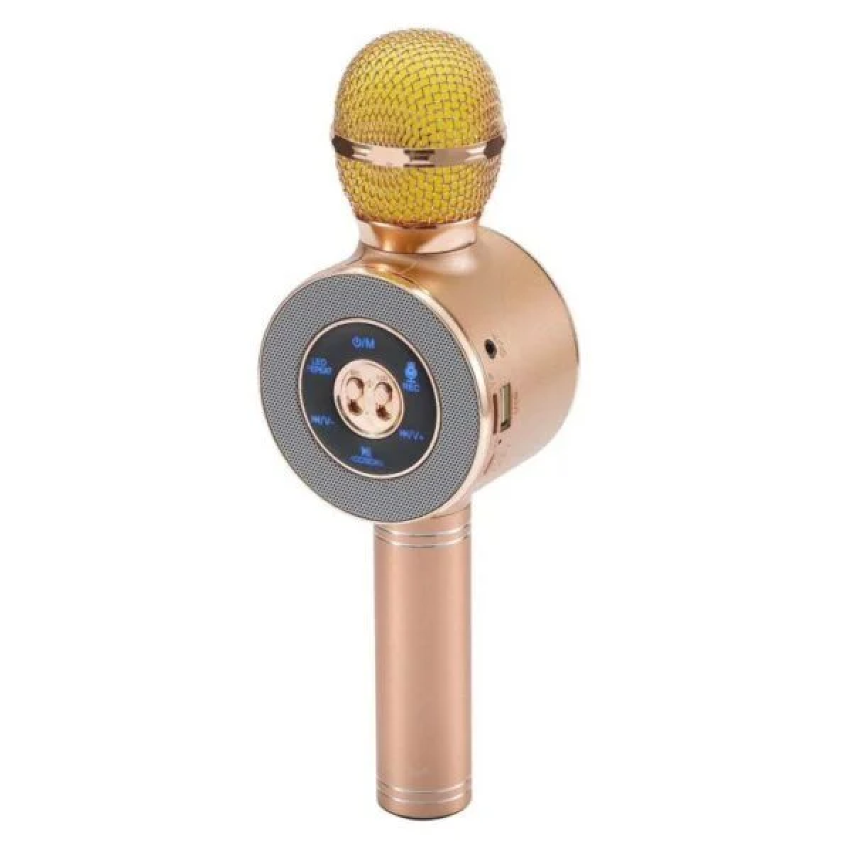 Wster WS-669 Ασύρματο Bluetooth Μικρόφωνο με Ενσωματωμένο Ηχείο & Disco LED – Ρόζ