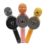 Wster WS-669 Ασύρματο Bluetooth Μικρόφωνο με Ενσωματωμένο Ηχείο & Disco LED – Ρόζ