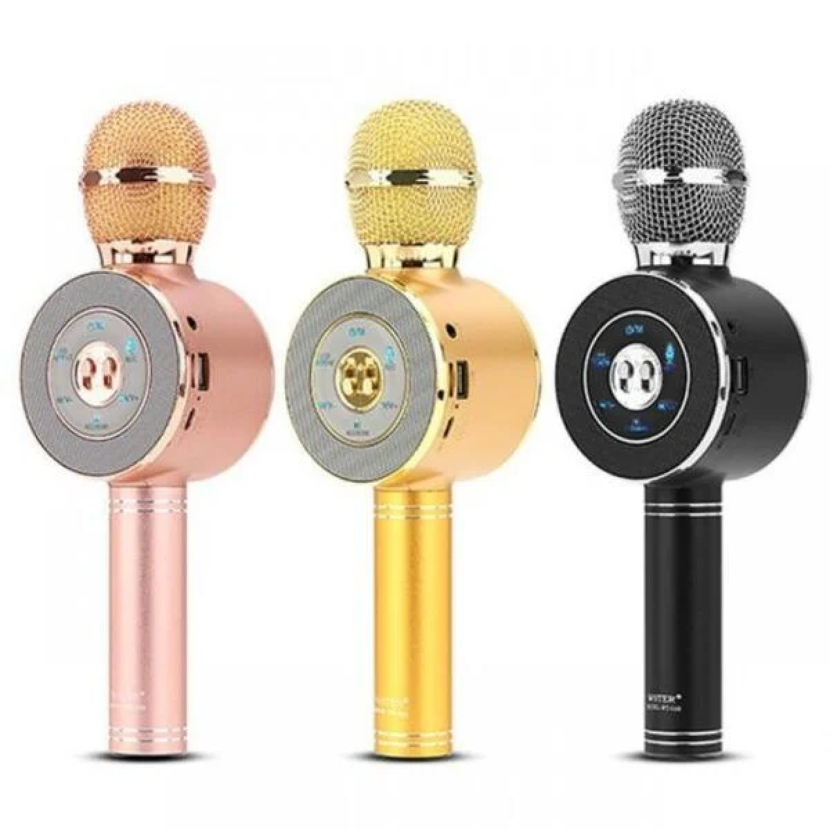 Wster WS-669 Ασύρματο Bluetooth Μικρόφωνο με Ενσωματωμένο Ηχείο & Disco LED – Ρόζ