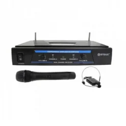 Επαγγελματική συσκευή Karaoke VHF με δύο ασύρματα μικρόφωνα DIGITAL WVNGR WG-007