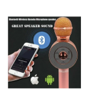 Wster WS-669 Ασύρματο Bluetooth Μικρόφωνο με Ενσωματωμένο Ηχείο & Disco LED – Ρόζ