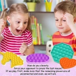 Push Pop It Bubble Fidget Toy Stress Reliever Rainbow Colours Λουλούδι
