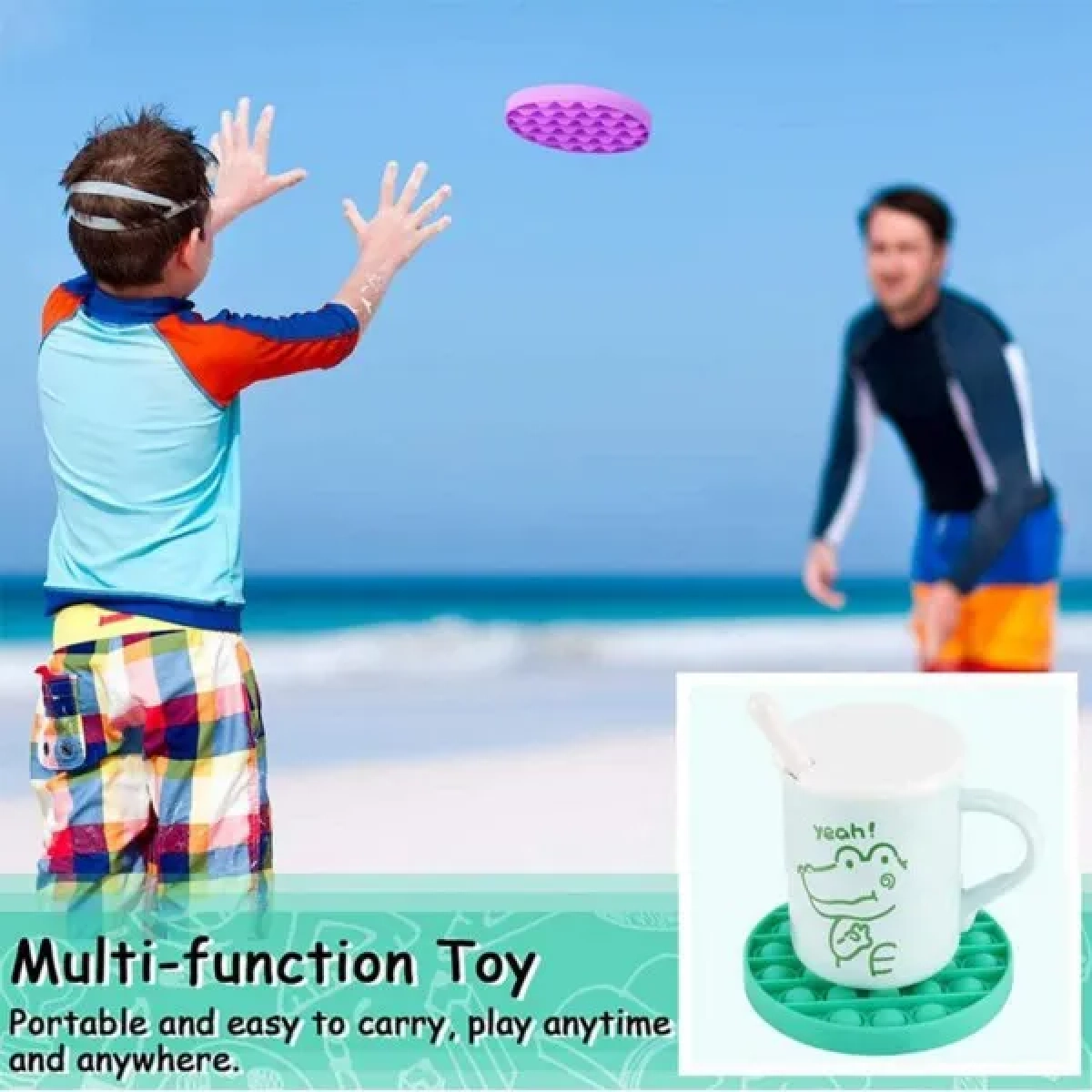 Push Pop It Bubble Fidget Toy Stress Reliever Rainbow Colours Μέλισσα - Image 3