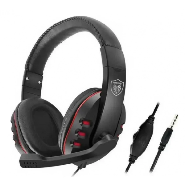 Ενσύρματα Ακουστικά Gaming με Μικρόφωνο GM-002, σε μαύρο/κόκκινο χρώμα