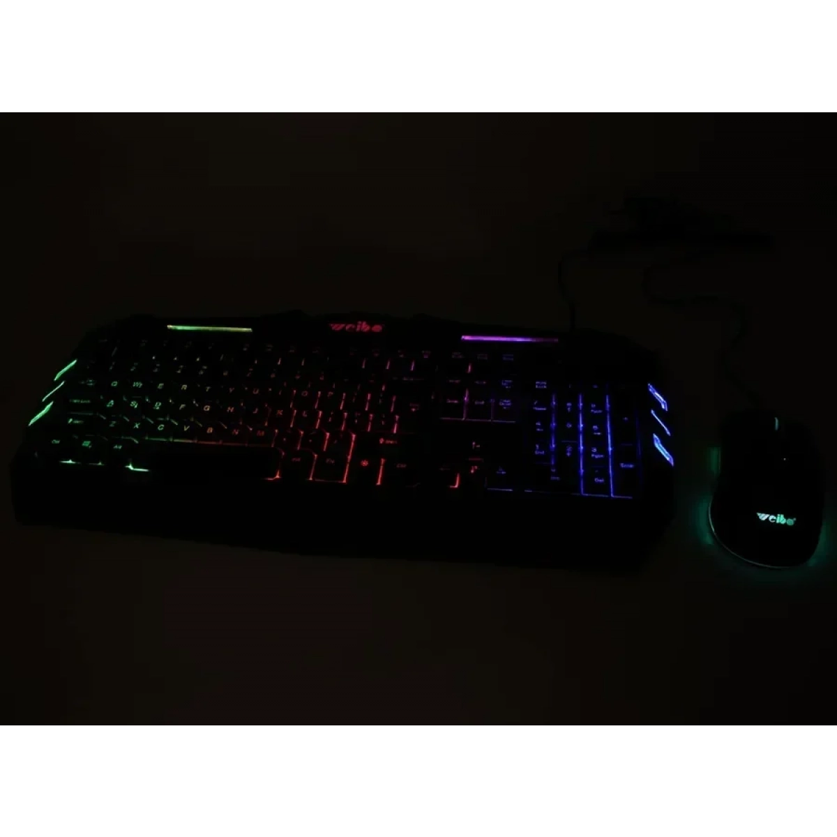 Gaming σετ πληκτρολόγιο USB με Backlight Φωτισμό RGB και ποντίκι Weibo WB-520