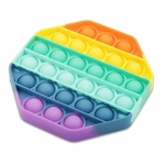 Push Pop It Bubble Fidget Toy Stress Reliever Rainbow Colours Οκτάγωνο