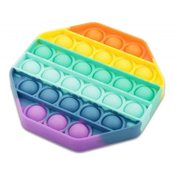 Push Pop It Bubble Fidget Toy Stress Reliever Rainbow Colours Οκτάγωνο