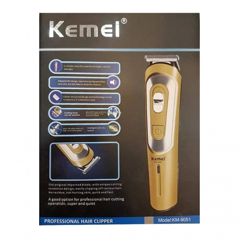 Επαγγελματική επαναφορτιζόμενη κουρευτική και ξυριστική μηχανή KM-9051 KEMEI