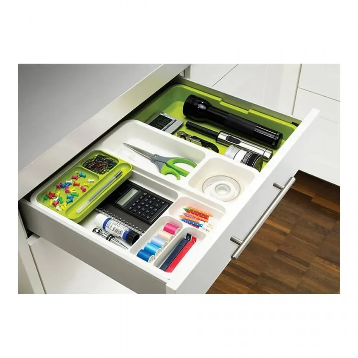 Θήκη Οργάνωσης Συρταριού Super Drawer Store Expandable Drawer Organizer Σε Πράσινο Χρώμα
