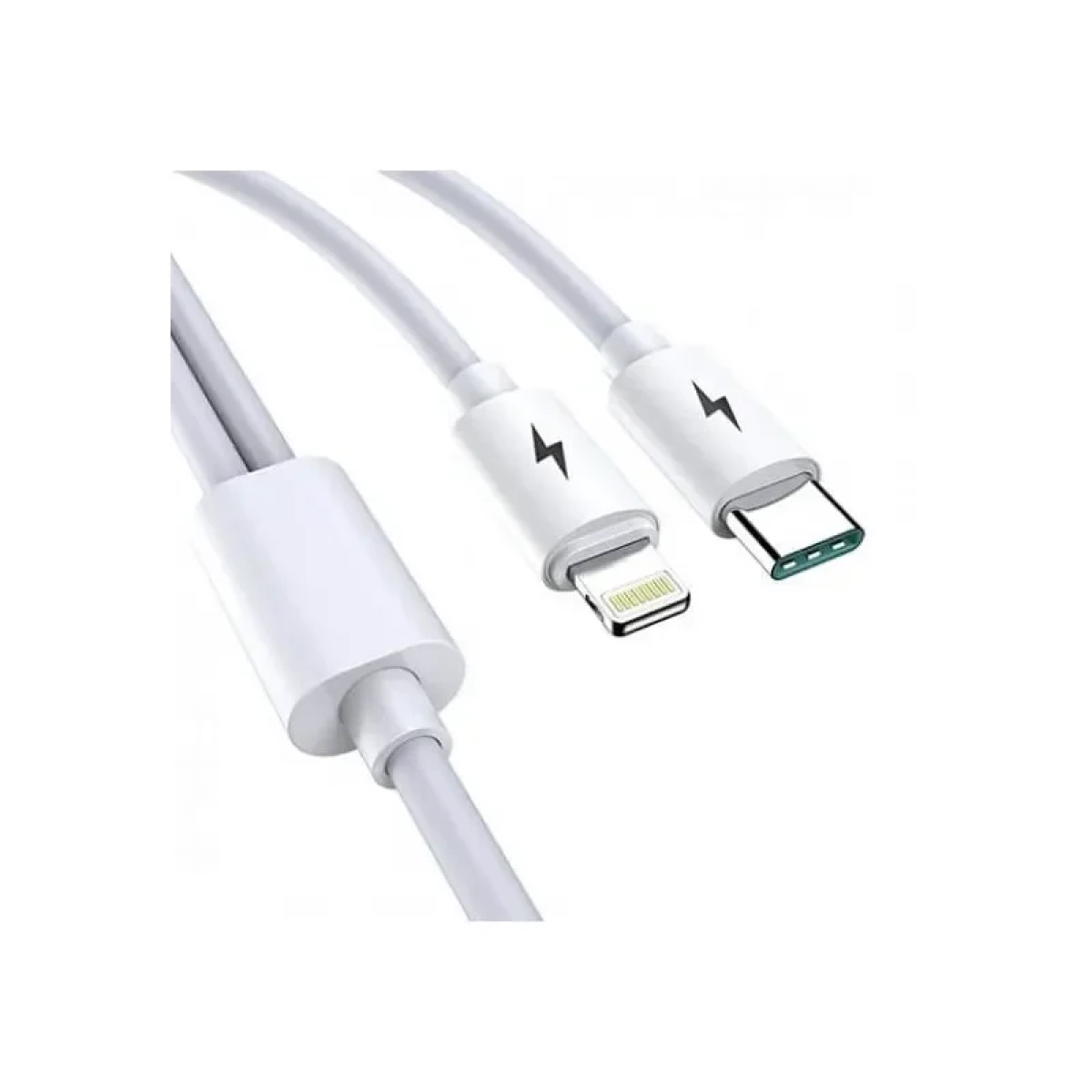 Καλώδιο φόρτισης Awei CL-79 2 σε 1, USB to Lightning / Type-C, σε λευκό χρώμα