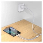 Καλώδιο φόρτισης Awei CL-79 2 σε 1, USB to Lightning / Type-C, σε λευκό χρώμα