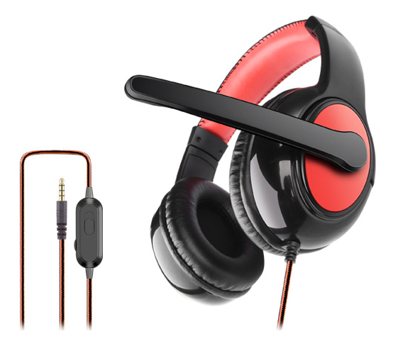 Ενσύρματα Ακουστικά Gaming OV-P8 με Μικρόφωνο, σε κόκκινο χρώμα